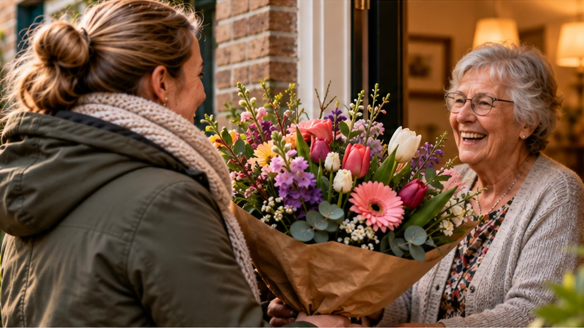 Nieuwe bewoner van De Hoven in Sliedrecht krijgt een bos bloemen