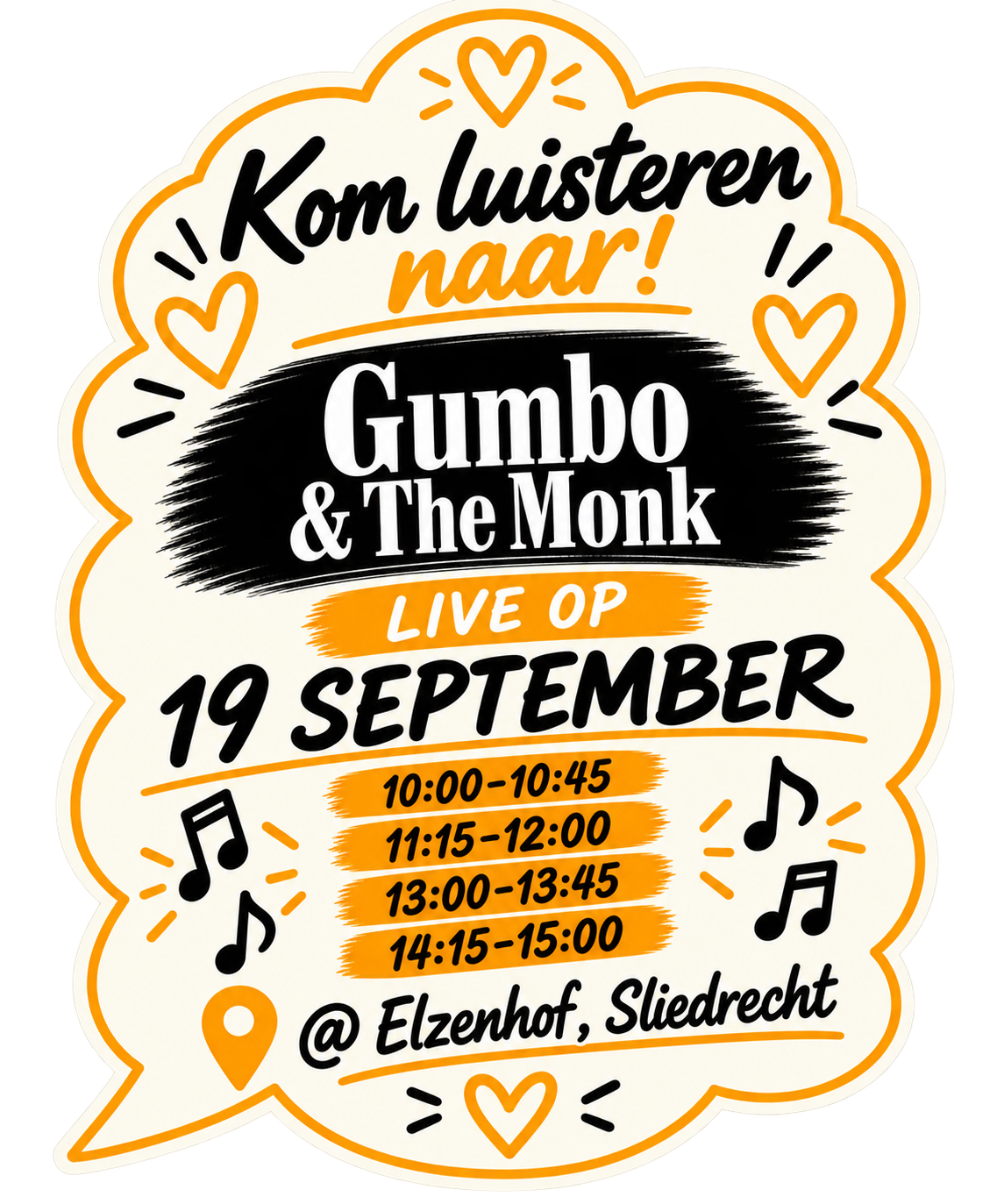 Kom luisteren naar Gumbo & The Monk