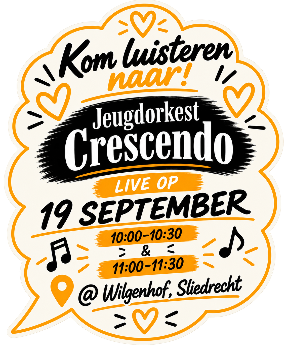 Kom luisteren naar Jeugdorkest Crescendo