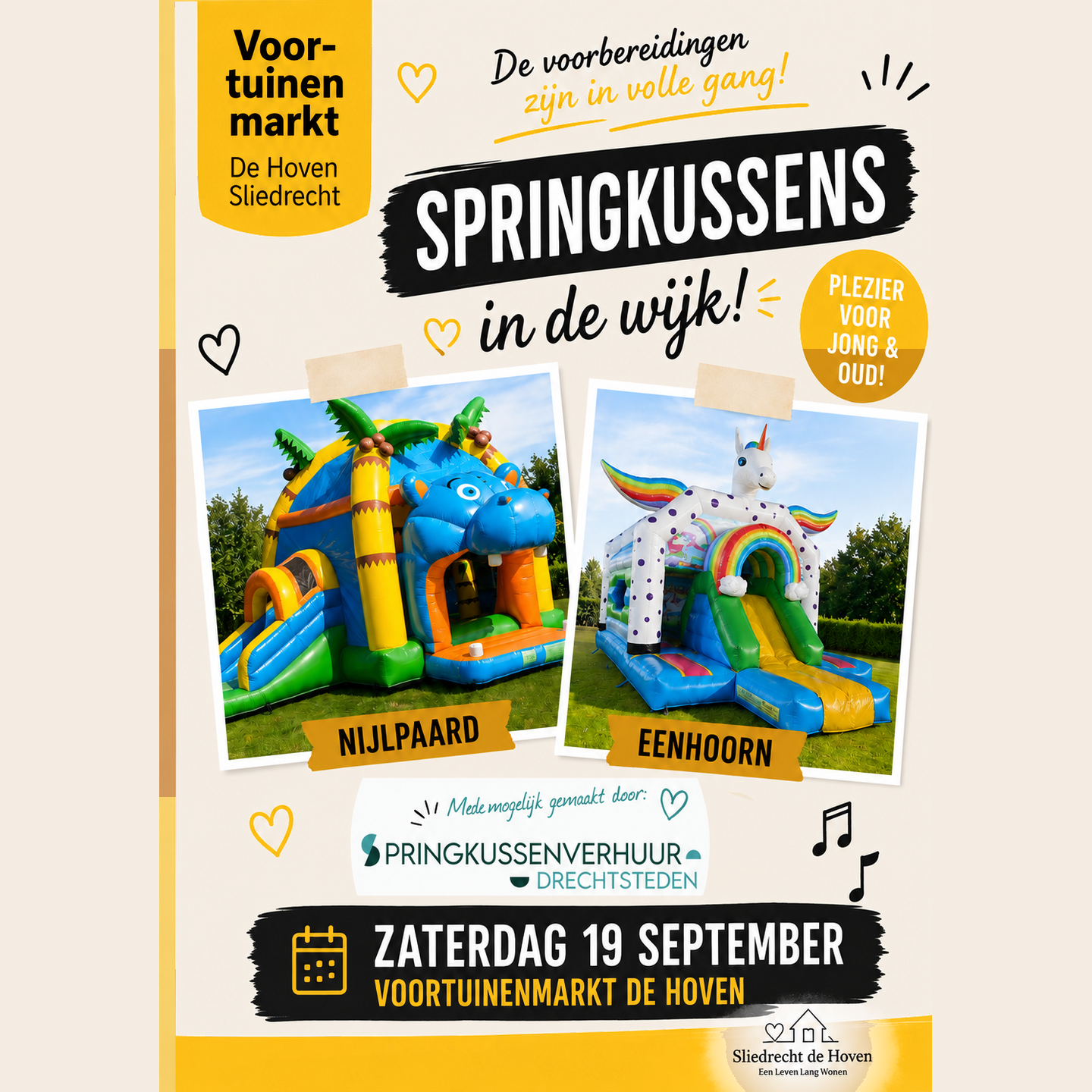 Springkussens tijdens de Voortuinenmarkt